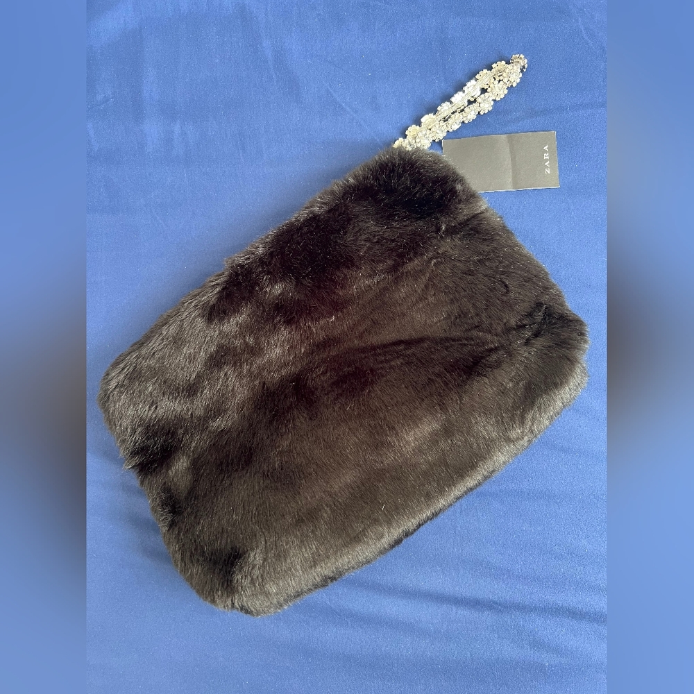 Zara NWT Faux Fur Pouch